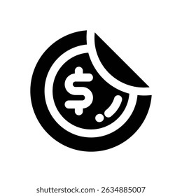 Icono de glifo de descuento. Icono de Vector fuerte y sólido para Sitios web, interfaces móviles, presentaciones y marca visual. Alta calidad y fácil de editar.