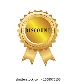 Discount gold stamp with white background