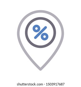 discount gps colour line vector icon