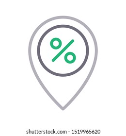 discount gps colour line vector icon