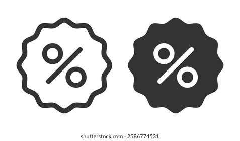Discount graphic icons. Price is lowered signs isolated on white background. Reduction cost symbols. Vector illustration