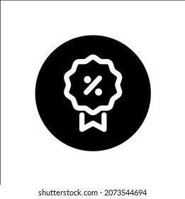 Icono de garantía de descuento, estilo de glifo vector simple