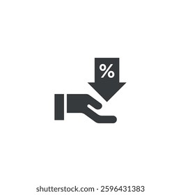 Discount in Hand Icon – Special Offer and Price Reduction Symbol