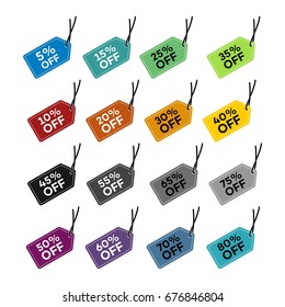 Discount Hang Tag Vector Template. Flat Design Set Illustration Design. Vector EPS 10.