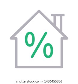 discount home colour line vector icon