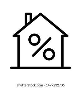 discount house thin line vector icon