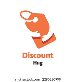 discount hug logo concept design, vector illustration eps10 graphic