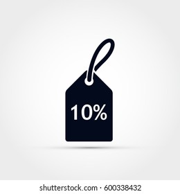 Discount icon -10% sale price tag sign