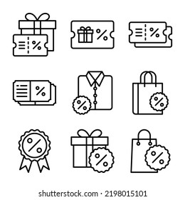 discount icon black outline vector