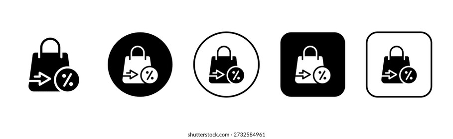 Icono De Descuento Con Fondo Blanco Y Negro
