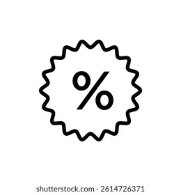 Discount icon black and white vector sign