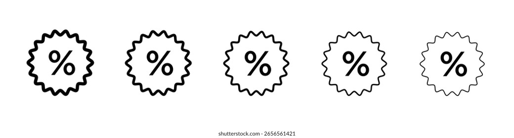 Rabatt-Symbol schwarz-weißes Vektorzeichen