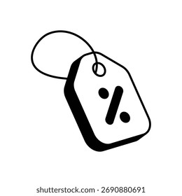 Ícone de desconto limpo e ilustração vetorial moderna