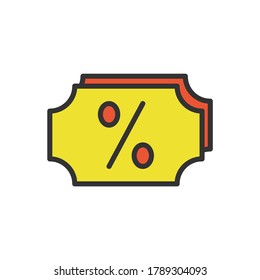 Discount icon. Color vector icon.