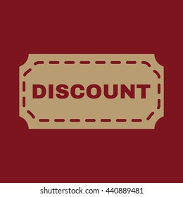 The discount icon. Coupon and gift, offer symbol. Flat Vector illustration