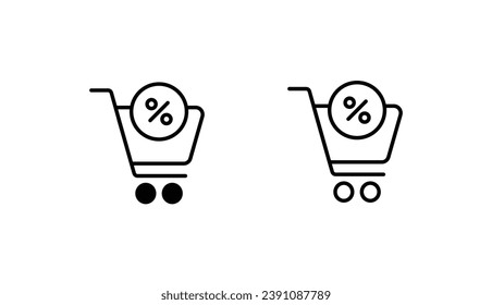Diseño de icono de descuento con ilustración de fondo blanco