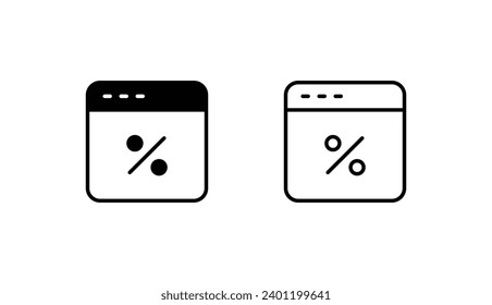 Diseño de icono de descuento con ilustración de fondo blanco