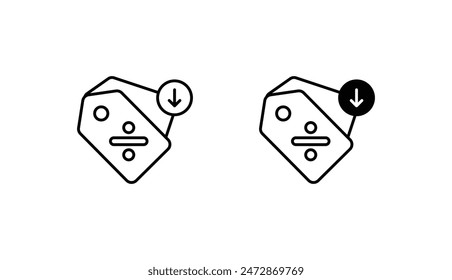 Diseño de icono de descuento con fondo blanco ilustración de stock