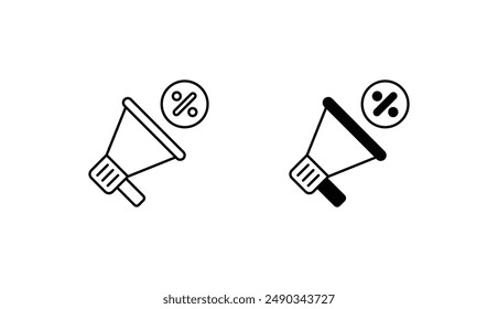 Rabatt-Icon-Design mit weißem Hintergrund Stock-Illustration