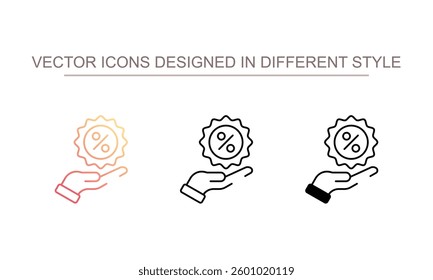 Discount icon design with white background stock illustration