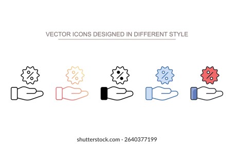 Discount icon design with white background stock illustration