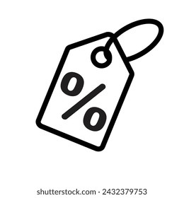 Discount icon, editable stroke, vector illustration