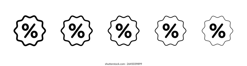 Icono de descuento llenado concepto de signo plano para el Diseño web.