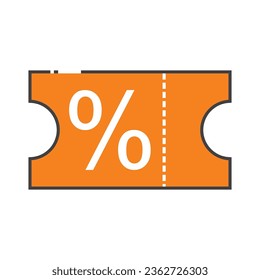 
discount icon flat line vector illustration