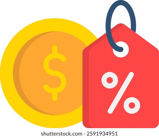 Discount Icon Flat Vector Illustration
