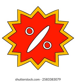 discount icon illustration hand drawn isolated vector