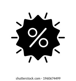 
discount icon illustration in solid black style
