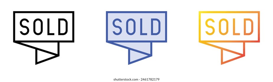 discount  icon. Linear, Blue Fill and Gradient Style Design Isolated On White Background