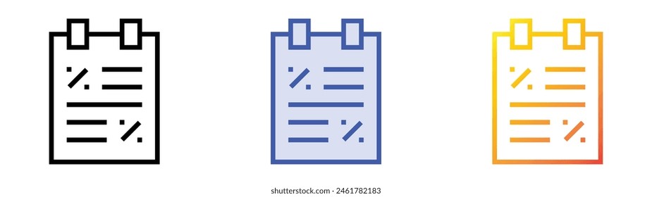 discount  icon. Linear, Blue Fill and Gradient Style Design Isolated On White Background