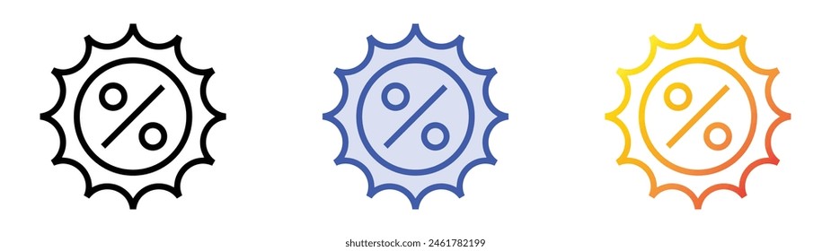 discount  icon. Linear, Blue Fill and Gradient Style Design Isolated On White Background