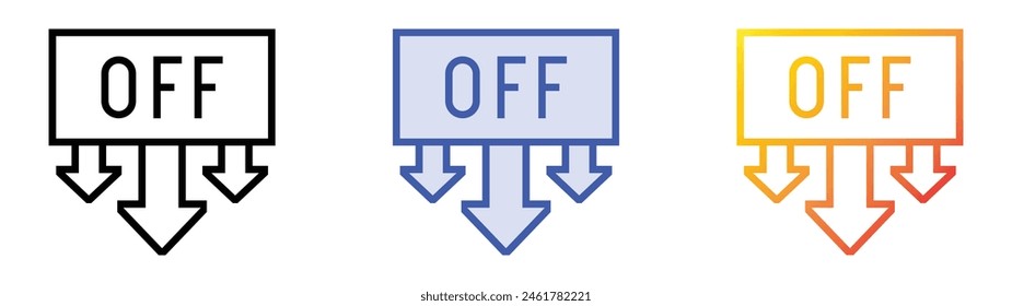 discount  icon. Linear, Blue Fill and Gradient Style Design Isolated On White Background