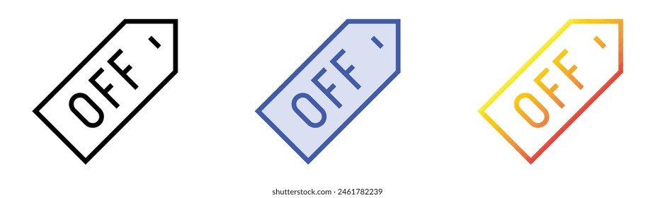 discount  icon. Linear, Blue Fill and Gradient Style Design Isolated On White Background