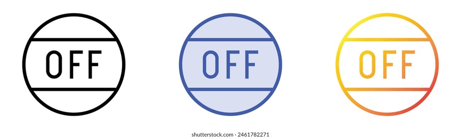 discount icon. Linear, Blue Fill and Gradient Style Design Isolated On White Background