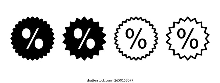 Logo-Design mit Rabatt-Symbol. Rabattmarkierungszeichen und -symbol