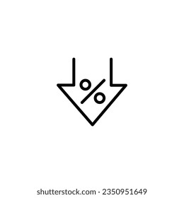 Discount icon or logo in modern line style. High quality black line pictogram for website design and mobile app. Vector illustration on a white background.