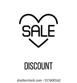 Discount icon or logo in modern line style. High quality black outline pictogram for web site design and mobile apps. Vector illustration on a white background.