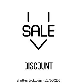 Discount icon or logo in modern line style. High quality black outline pictogram for web site design and mobile apps. Vector illustration on a white background.