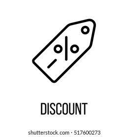 Discount icon or logo in modern line style. High quality black outline pictogram for web site design and mobile apps. Vector illustration on a white background.