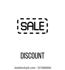 Discount icon or logo in modern line style. High quality black outline pictogram for web site design and mobile apps. Vector illustration on a white background.