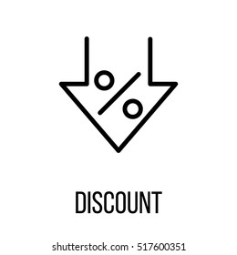 Discount icon or logo in modern line style. High quality black outline pictogram for web site design and mobile apps. Vector illustration on a white background.
