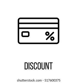 Discount icon or logo in modern line style. High quality black outline pictogram for web site design and mobile apps. Vector illustration on a white background.