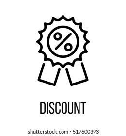 Discount icon or logo in modern line style. High quality black outline pictogram for web site design and mobile apps. Vector illustration on a white background.