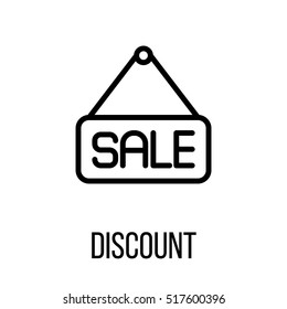 Discount icon or logo in modern line style. High quality black outline pictogram for web site design and mobile apps. Vector illustration on a white background.