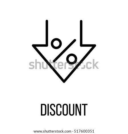 Discount icon or logo in modern line style. High quality black outline pictogram for web site design and mobile apps. Vector illustration on a white background.