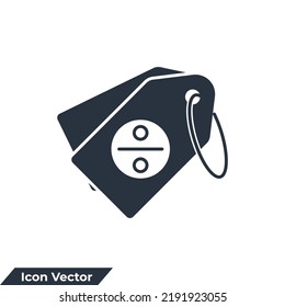 ilustración vectorial del logotipo del icono de descuento. Plantilla de símbolo de etiquetas de compra para colección de diseño gráfico y web