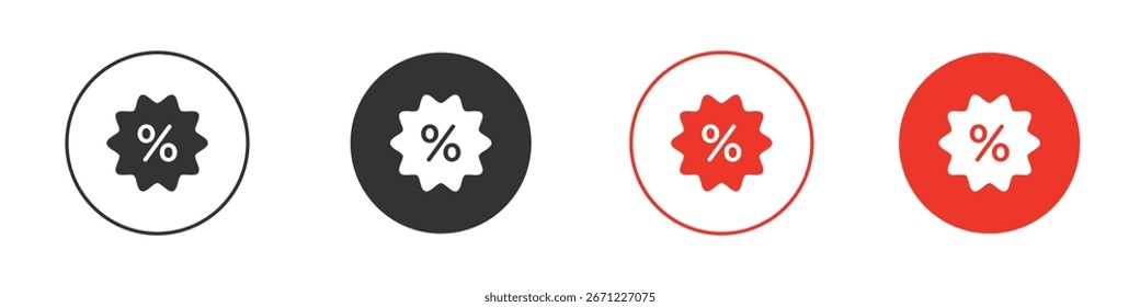 Ícone de desconto para logotipo, símbolo de sinal de vetor para design
